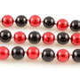 ST635 (10b) Margele sticla 8mm vopsite rosii si negre