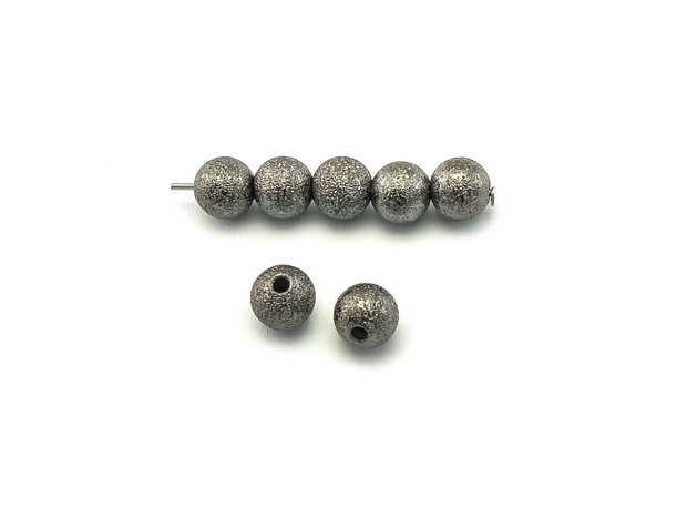 Distantier stardust, 6 mm, finisaj argintiu închis (cod 7-206)