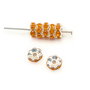 Distantier argintiu cu rhinestone ambra, 6 mm (cod 7-212)