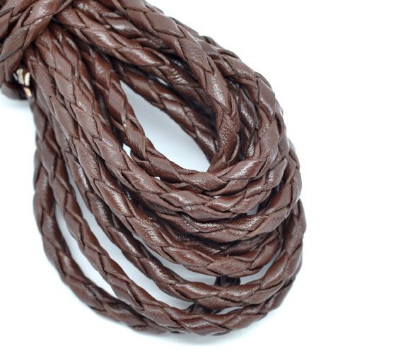 50 cm Snur piele naturala impletit - 3mm ( dv 07)