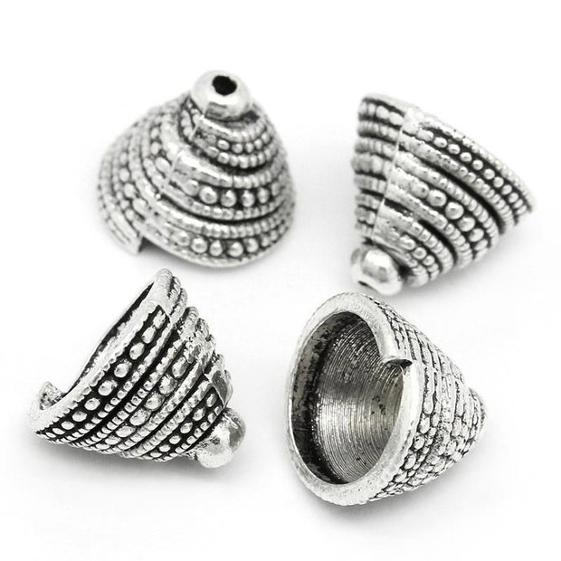 1b Element decorativ antique silver 14x 13mm (spa 13 )