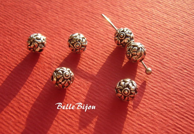 Margele tip Bali din argint 925 antichizat INDIA aprox 6 mm