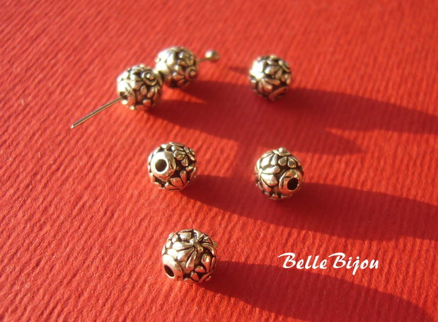 Margele tip Bali din argint 925 antichizat INDIA aprox 6 mm