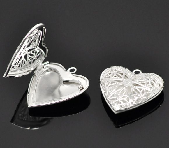 1b pandantiv locket box filigranat ,placat argint  26x26mm ( sp 59)