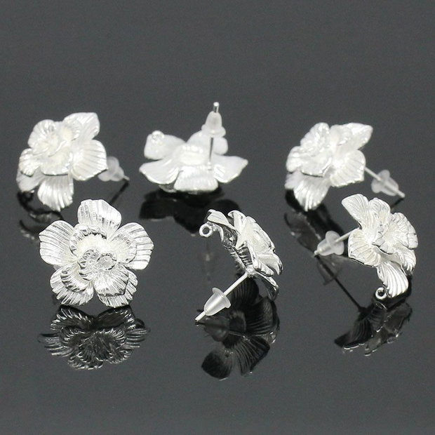 2b Tortite cercei placate argint 18x18mm (sp 63)