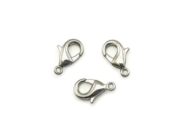 Inchizatoare tip carabina, finisaj argintiu inchis, 12x7 mm (cod 13-142)