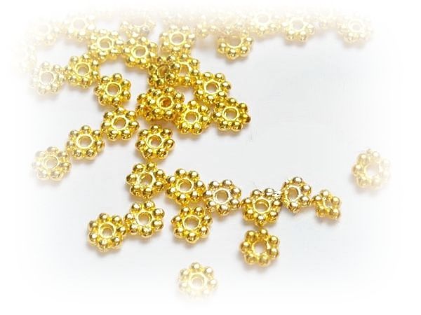 10b Distantier placat aur ,floare 4x2mm (GP0010 )