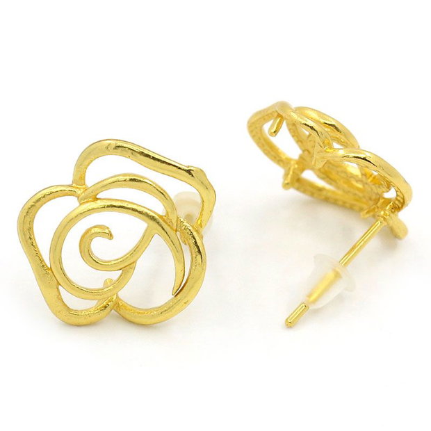 2b Tortite cercei aurite 15x15mm ( gp 14 )