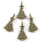 4 buc Charms braduti bronz 21x11m - 2876