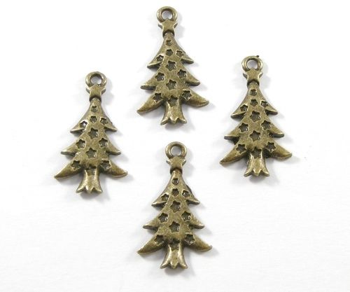 4 buc Charms braduti bronz 26x14m - 2877