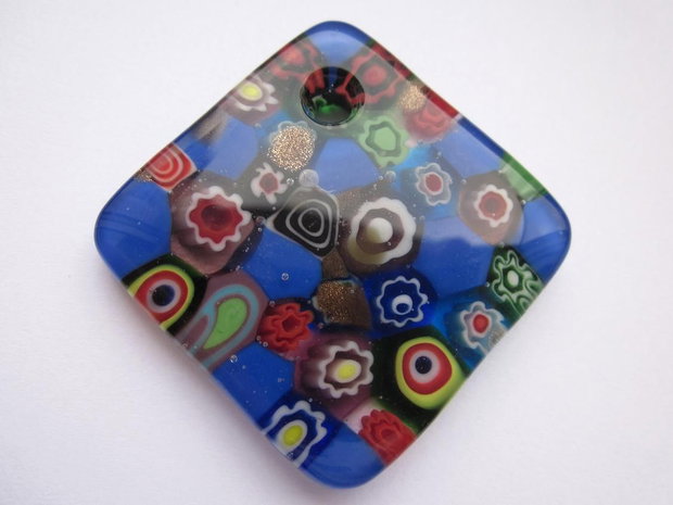 Pandantiv sticla Murano 41 mm - albastru