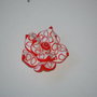 LFF259 - floare fimo rosu cu alb