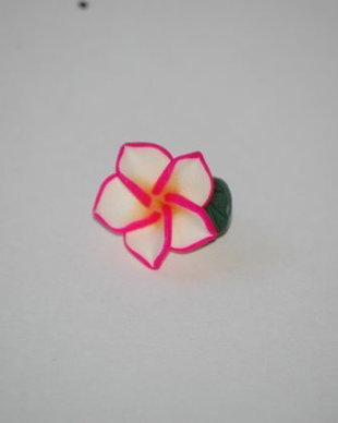 LFF160 - floare fimo roz cu alb