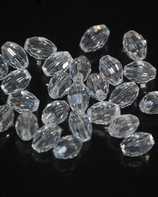 LMS815 - margele sticla albe 8x6 mm