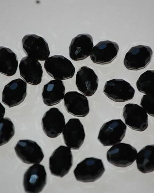 LMS817 - margele sticla negre 8x6 mm