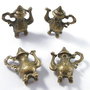 4buc Charms ceainic bronz 3D - 2887