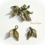 Crenguta cu 2 frunzulite finisaj bronz 2x9x15 mm