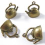 4buc Charm ceainic bronz 3D - 2891