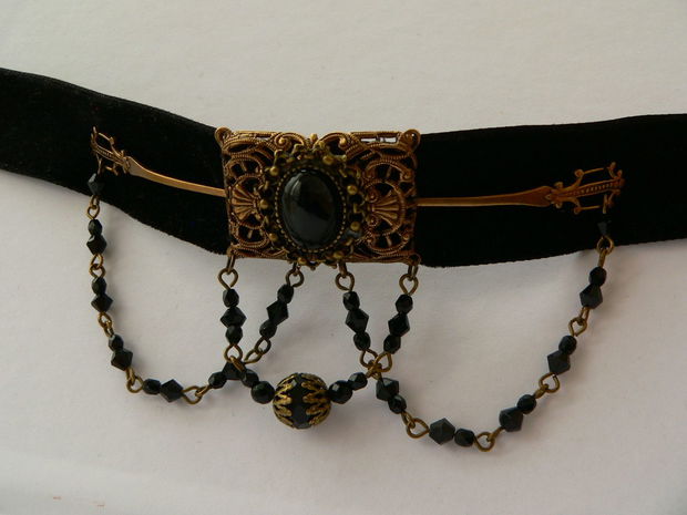 Victorian Black Velvet Choker