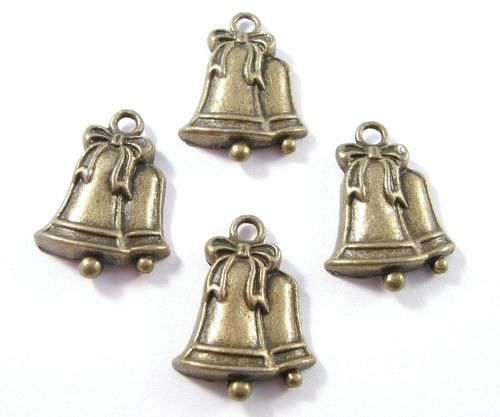 4buc Charms clopotei bronz 23x16mm - 2893