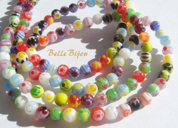 Margele millefiori aprox 4-5 mm
