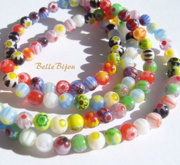 Margele millefiori aprox 4-5 mm