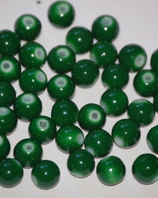 LMS828 - margele sticla vopsite verde mat