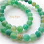 Agate frosted verzi aprox 6 mm