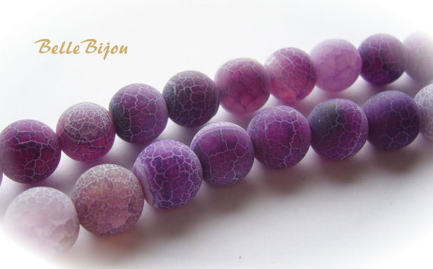 Agate frosted mov-lila aprox 10 mm