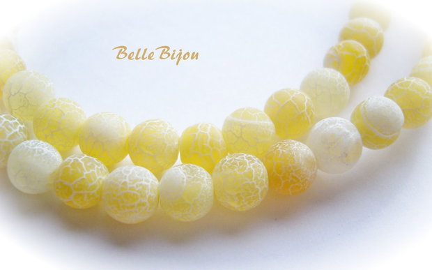 Agate frosted galbene aprox 6 mm