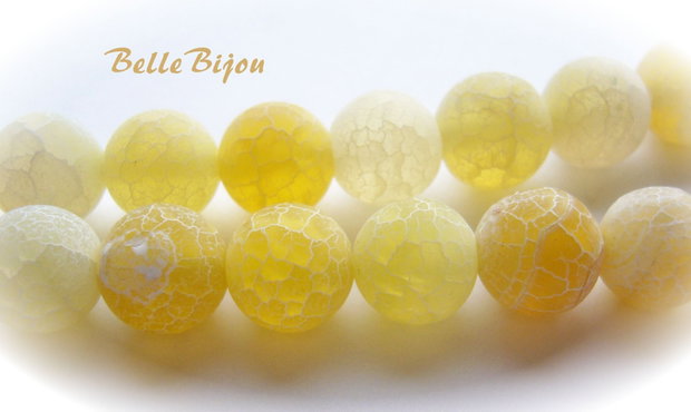 Agate frosted galbene aprox 10 mm