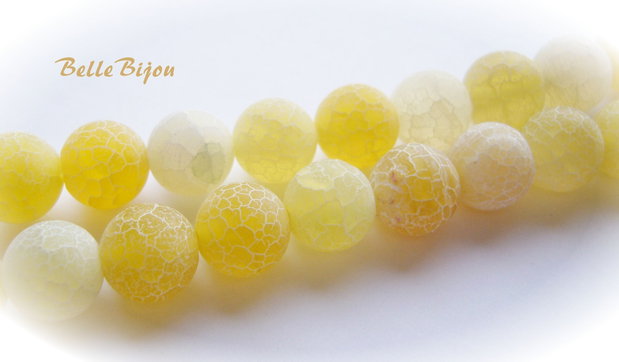 Agate frosted galbene aprox 10 mm