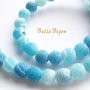Agate frosted albastre aprox 6 mm
