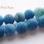Agate frosted albastre aprox 10 mm