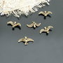 1b charm / capace deco pasare alama,finisaj bronz 17x10mm (BZLAK 059)
