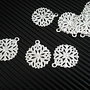 1b charm placat argint fligranat , fulg de nea 13mm
