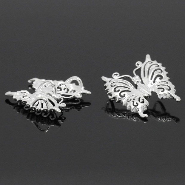 1b element decorativ placat argint fluture 21x20mm (sp 83)