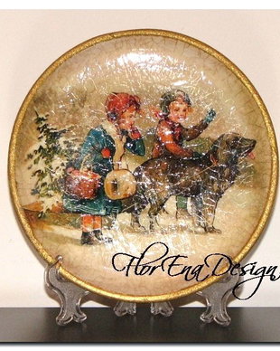 D0200 Farfurie decorativa din lemn 14cm
