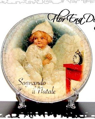 D0216 Sognando il Natale - farfurie decorativa din lemn