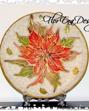 D0210 Craciunita - farfurie decorativa din lemn