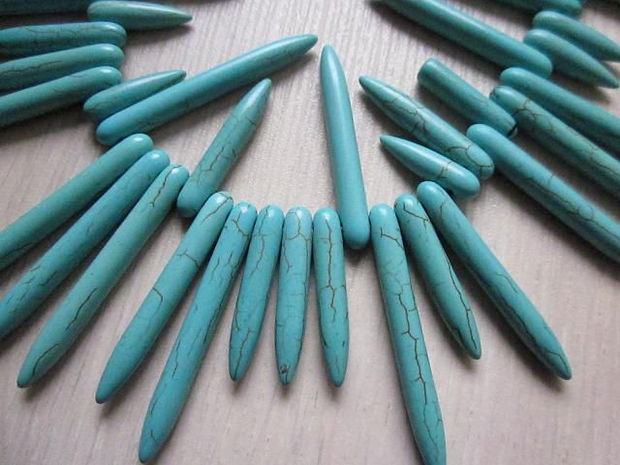 Howlit turquoise, colti intre 18-48mm (10 buc)