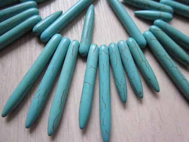 Howlit turquoise, colti intre 18-48mm (10 buc)