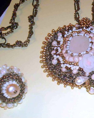 set bronz antic / pandantiv statement si inel, splendide