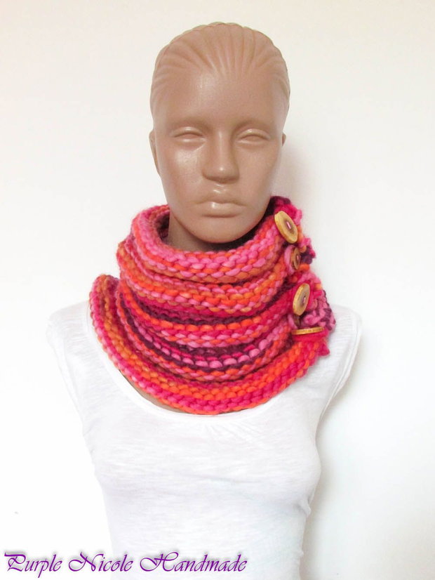 Neckwarmer - guler cu nasturi Tuburi Colorate