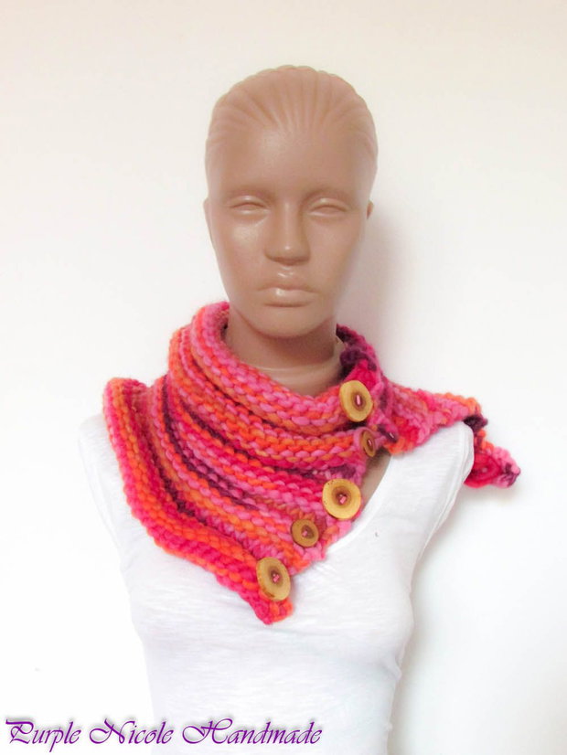 Neckwarmer - guler cu nasturi Tuburi Colorate