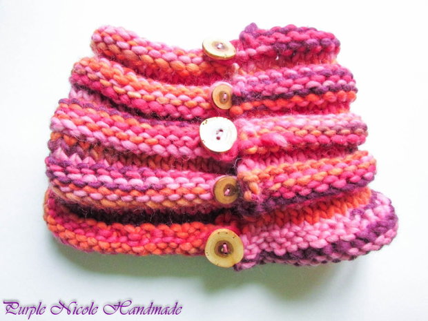 Neckwarmer - guler cu nasturi Tuburi Colorate