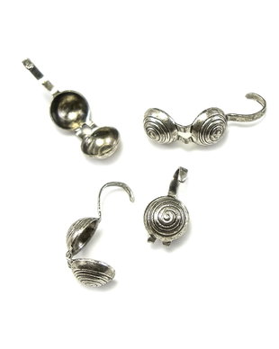Cupa nod spirala, placata cu argint antichizat, 9x5 mm – 2 buc (cod 12-13)