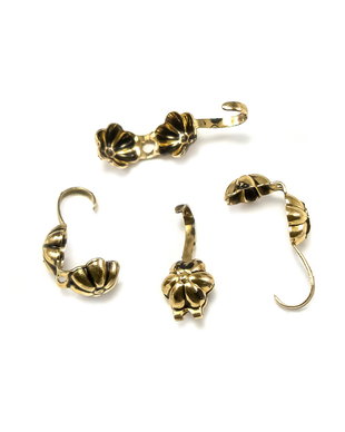 Cupa nod floare, placata cu aur antichizat, 8x5 mm – 2 buc (cod 12-14)