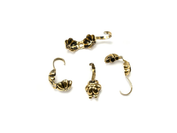 Cupa nod floare, placata cu aur antichizat, 8x5 mm – 2 buc (cod 12-14)
