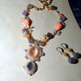 set agate Botswana, colier cu pand. + cercei